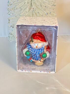 Christopher Radko 5.5” Glass, Ornament Snowman Holiday
